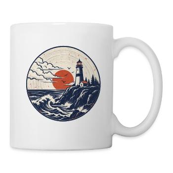 Leuchtturm Patch Abendrot - Tasse - Weiß - Rechts