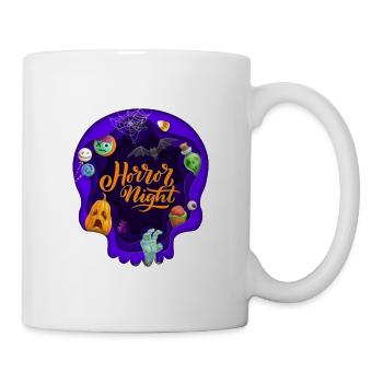 Horror Night Halloween Totenkopf - Tasse - Weiß - Rechts