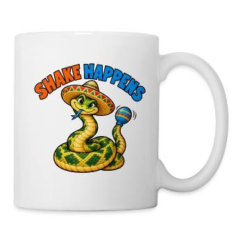 Schütteln passiert, Klapperschlange - Tasse - Weiß - Rechts
