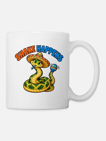 Schütteln passiert, Klapperschlange - Tasse - Weiß