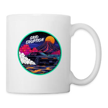 Grid Eruption Retro Outrun JDM Streetwear - Tasse - Weiß - Rechts