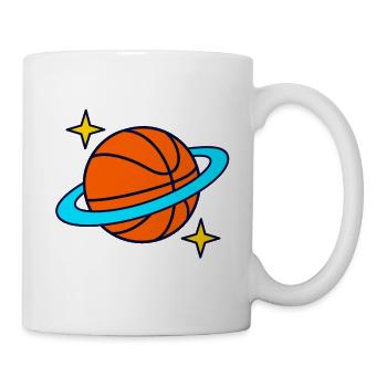 Basketball-Umlaufbahn - Tasse - Weiß - Rechts