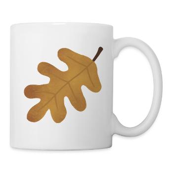 Herbst-Eichenblatt-Silhouette - Tasse - Weiß - Rechts