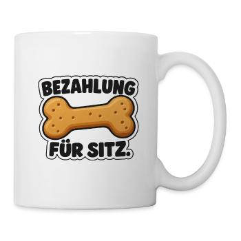 Bezahlung für Sitz – Leckerli - Tasse - Weiß - Rechts