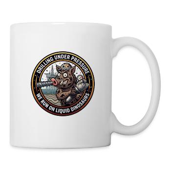 Lustige Erdölingenieur-Flüssigdinosaurier - Tasse - Weiß - Rechts