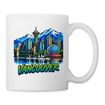 Vancouver Stadtlandschaft Neon - Tasse - Weiß - Rechts