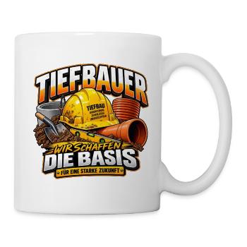 Tiefbauer Basis für starke Zukunft Helm  - Tasse - Weiß - Rechts