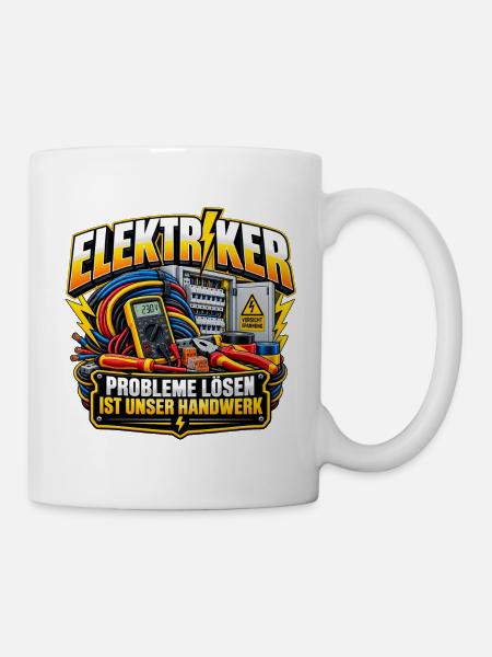 Elektrohandwerker Motiv Kabelchaos Elektriker - Tasse - Weiß
