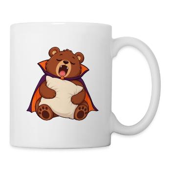Schläfriger Vampirbär mit einem Kissen - Tasse - Weiß - Rechts