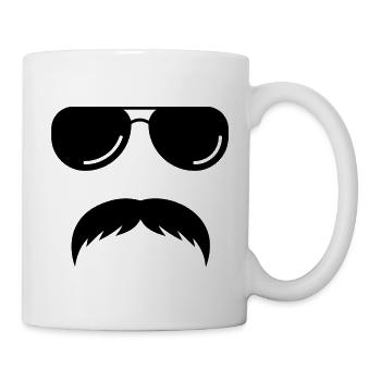 Großer Schnurrbart - Tasse - Weiß - Rechts