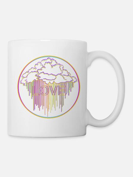 Bunte Wolke - Tasse - Weiß