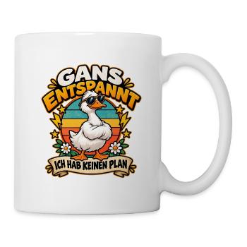 Gans Entspannt - Tasse - Weiß - Rechts