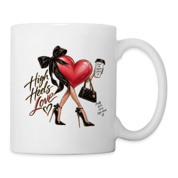 Herzen High Heels Illustration - Tasse - Weiß - Rechts