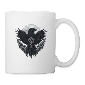 Raben-Mond-Siegel - Tasse - Weiß - Rechts
