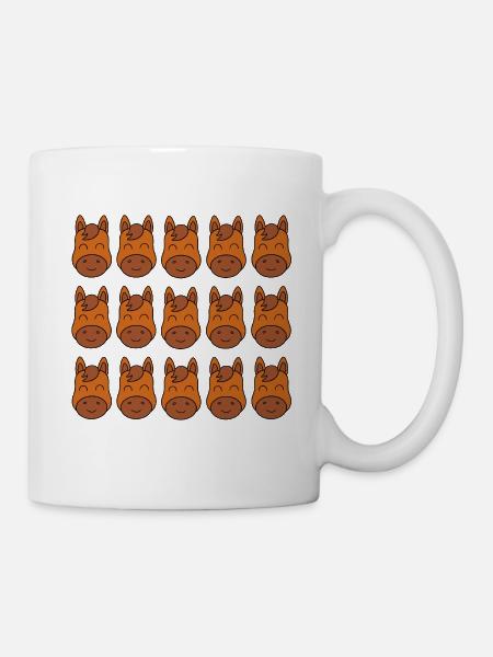 Cartoon-Pferdegesichter - Tasse - Weiß
