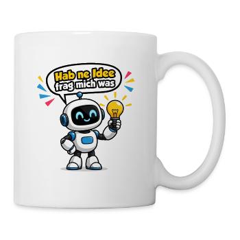 Hab ne Idee frag mich was Roboter Glühbirne Design - Tasse - Weiß - Rechts