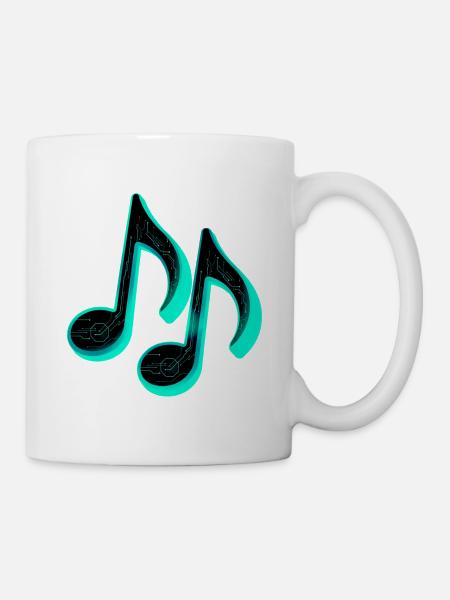 futuristische musiknoten - Tasse - Weiß