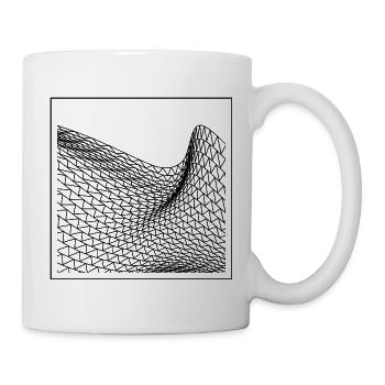 Geometrische Wellenlandschaft - Tasse - Weiß - Rechts