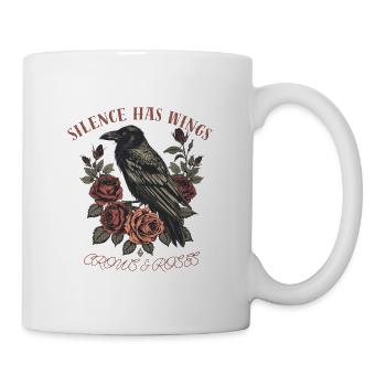 Silent Wings – Gotische Krähen und Rosen - Tasse - Weiß - Rechts
