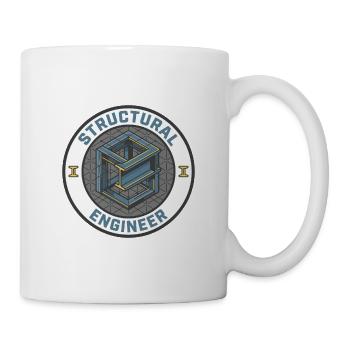 Stahl-I-Beam-Abzeichen für Statikingenieur Geschenk - Tasse - Weiß - Rechts