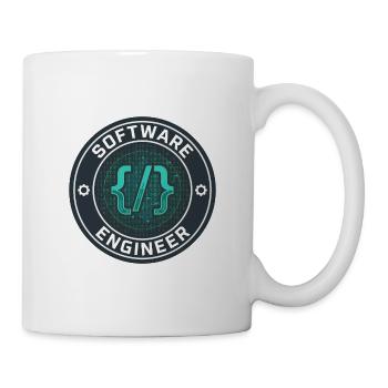 Software Engineer Binärcode-Badge-Geschenk - Tasse - Weiß - Rechts