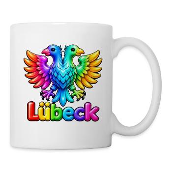 Lübeck unter dem Regenbogen - Tasse - Weiß - Rechts