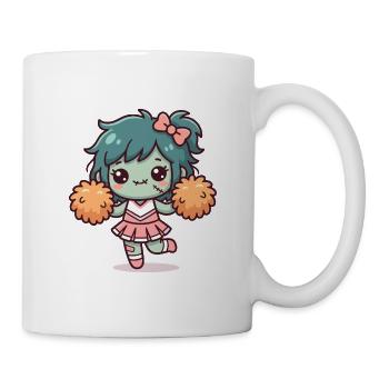 Zombie-Cheerleader mit Pompons und einem rosa Kleid - Tasse - Weiß - Rechts