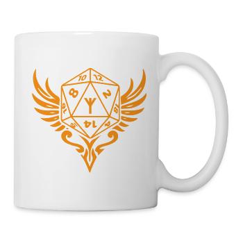 Geflügeltes Algiz D20-Wappen für Kleriker und Paladin - Tasse - Weiß - Rechts