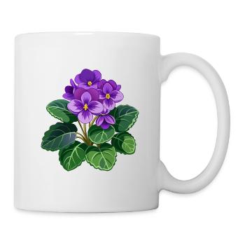 Afrikanische Veilchen - Tasse - Weiß - Rechts