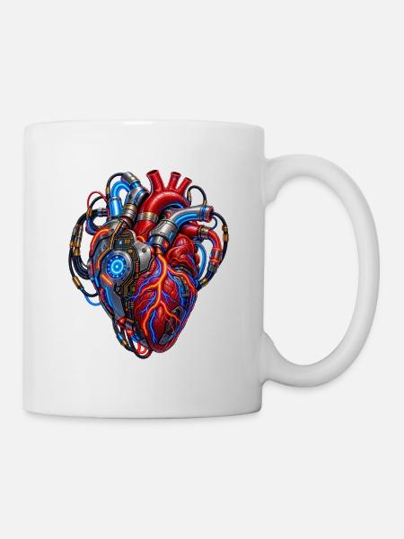 Cyberherz Neonenergie - Tasse - Weiß
