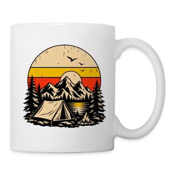 Berguntergang und Zelt - Tasse - Weiß - Rechts
