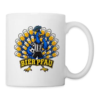 Bier-Pfau Schiedsrichter - lustige Fussball Bilder - Tasse - Weiß - Rechts