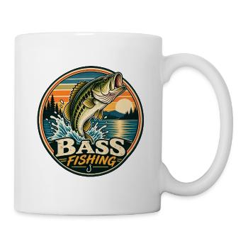 Barschfischen Sunrise Round Patch - Tasse - Weiß - Rechts
