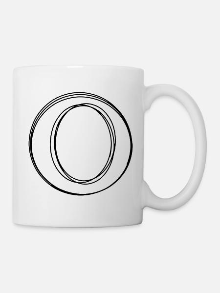 Buchstabe O handgezeichnet - Tasse - Weiß