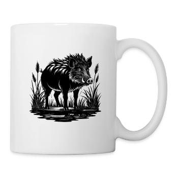Wildschwein im Sumpf - Tasse - Weiß - Rechts