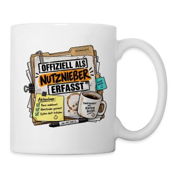 Offiziell Als Nutznießer Erfasst Poster - Tasse - Weiß - Rechts