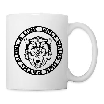 Lone Wolf – Wilder, unabhängiger Wolf, Wildgeist - Tasse - Weiß - Rechts