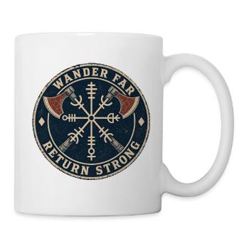 Wander Far, Return Strong — Kreissiegel - Tasse - Weiß - Rechts