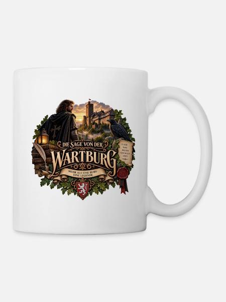 Die Wartburg – Thüringer Sage - Tasse - Weiß