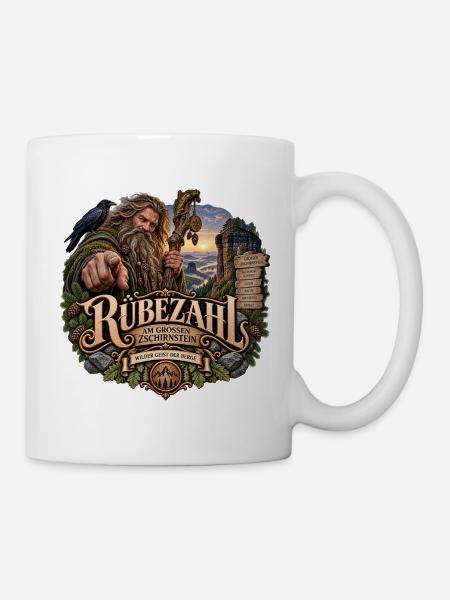 Rübezahl am Großen Zschirnstein – Sage - Tasse - Weiß
