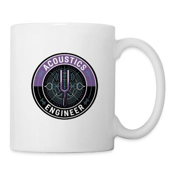 Akustikingenieur Stimmgabel-Wave-Abzeichen-Geschenk - Tasse - Weiß - Rechts
