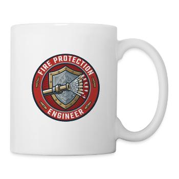Brandschutzingenieur-Sprinkler-Schildabzeichen - Tasse - Weiß - Rechts