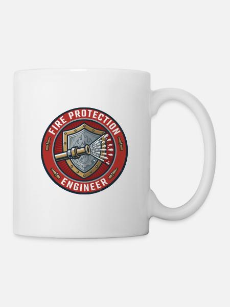 Brandschutzingenieur-Sprinkler-Schildabzeichen - Tasse - Weiß