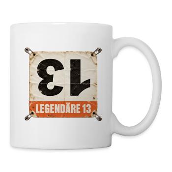 Startnummer 13 Radrennen - Tasse - Weiß - Rechts