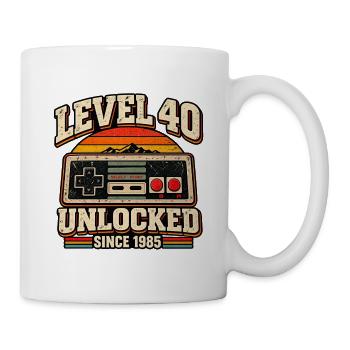 Level 40 Entsperrter Retro-Controller - Tasse - Weiß - Rechts