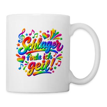 Schlager Finde ich geil - Tasse - Weiß - Rechts