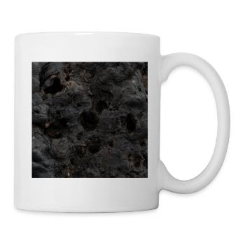 Texturiertes, dunkles vulkanisches Gestein - Tasse - Weiß - Rechts