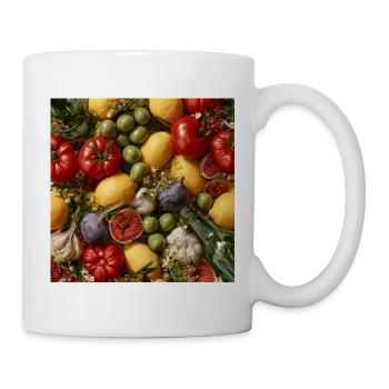 Mittelmeer-Obstkorb - Tasse - Weiß - Rechts