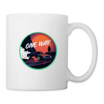 Einweg-Retro Cyber Samurai JDM Streetwear - Tasse - Weiß - Rechts