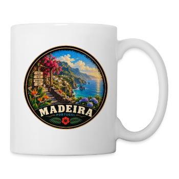 Madeira Portugal Insel Urlaub Vintage - Tasse - Weiß - Rechts